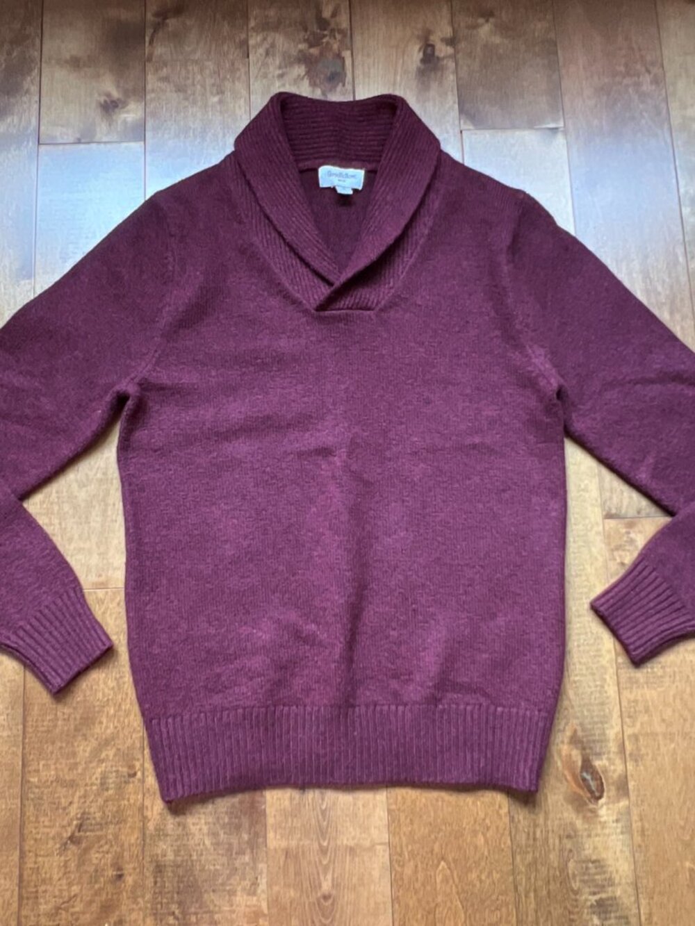 Goodfellow & Co Men's Red Burgundy Shawl Collar Knit Sweater, Size S - NEW